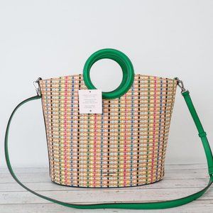 NWT Kate Spade Jena Straw Large Tote Satchel